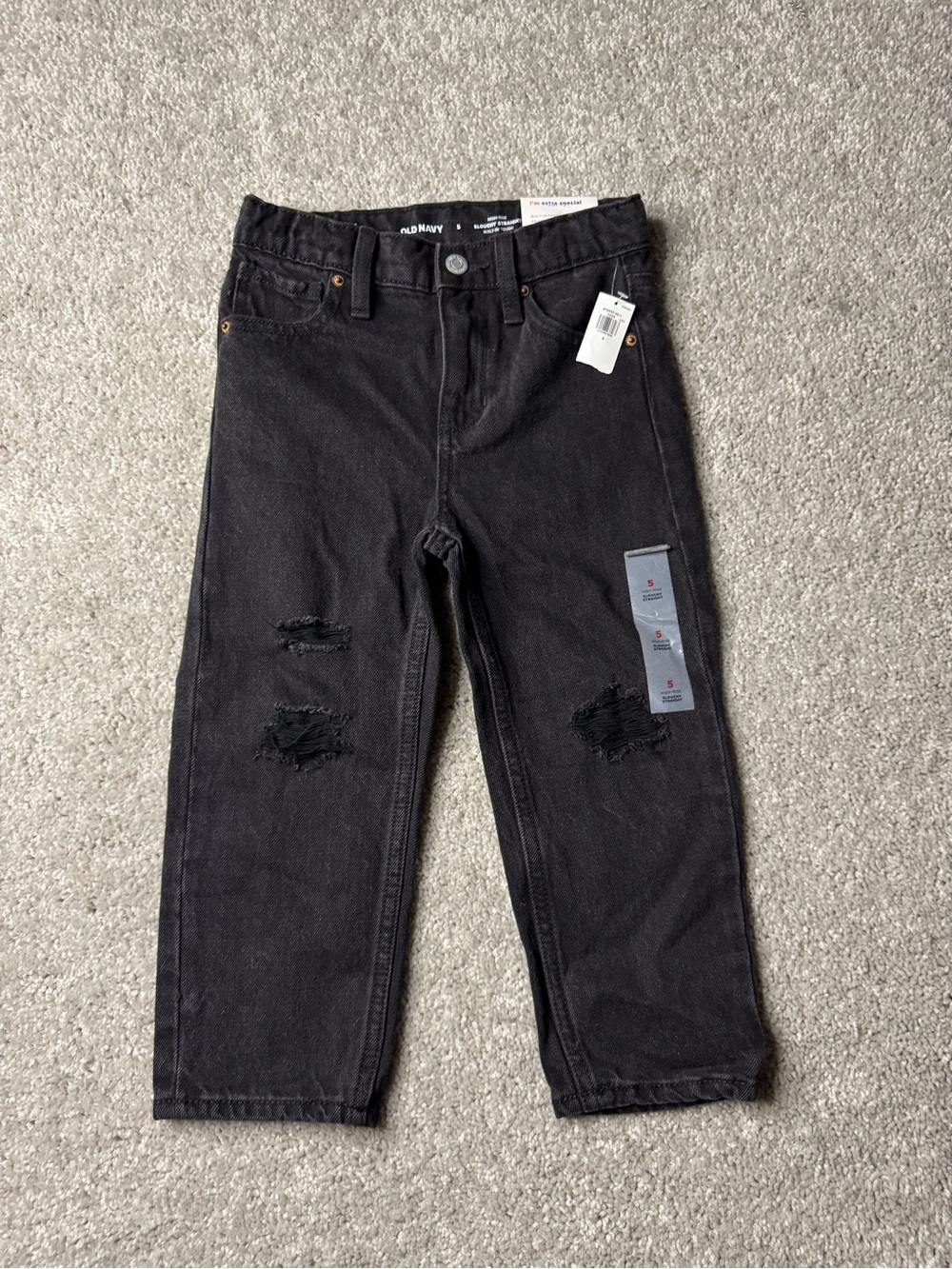 Old Navy Kids Black Slouchy Straight-Leg Jeans